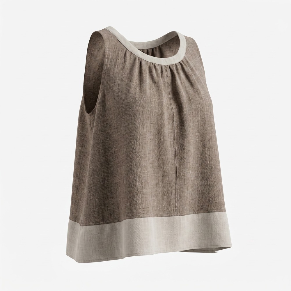 Magnolia Pearl Love Linen Tank Women OS Brown Natural Relaxed Boho Elegant Chic - Picture 2 of 16